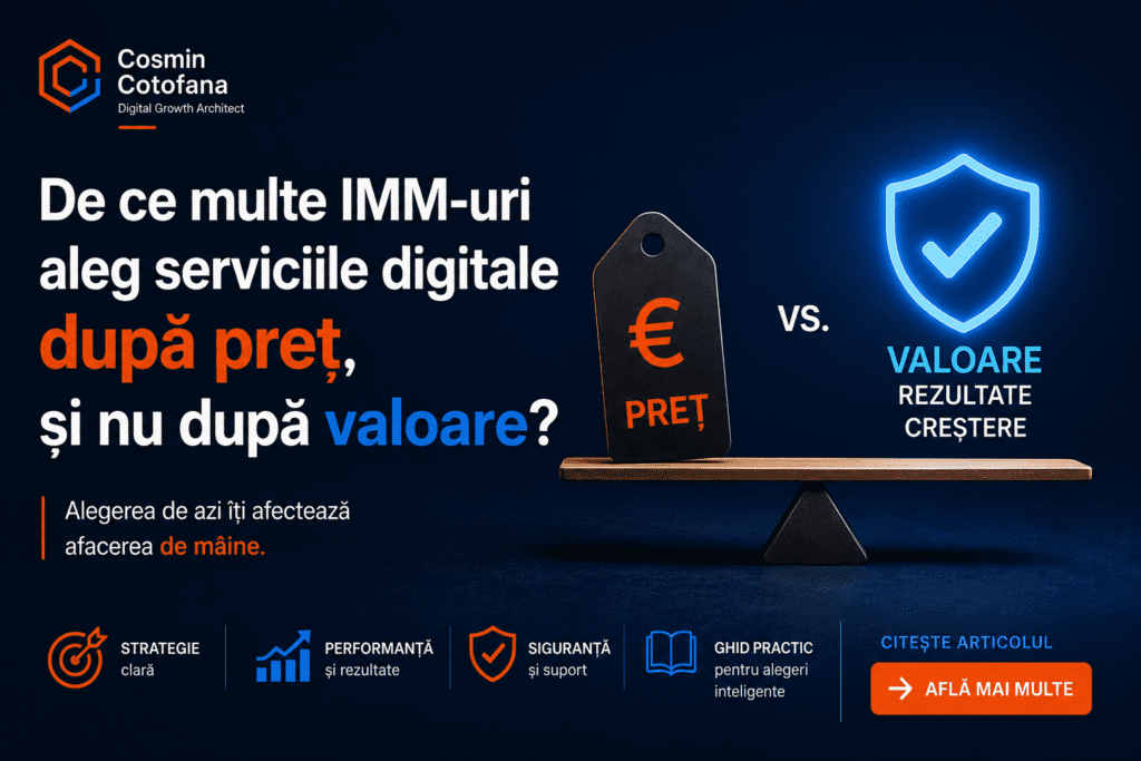 De ce multe IMM-uri aleg serviciile digitale în funcție de cost și nu de valoare?
