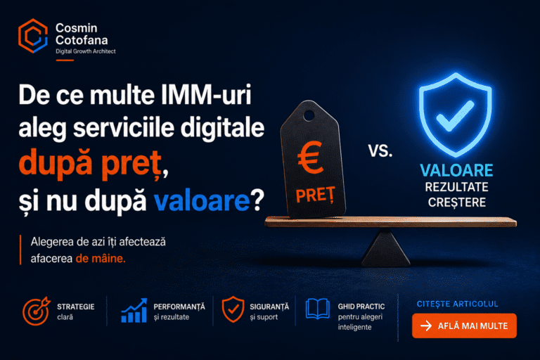 De ce multe IMM-uri aleg serviciile digitale în funcție de cost și nu de valoare?