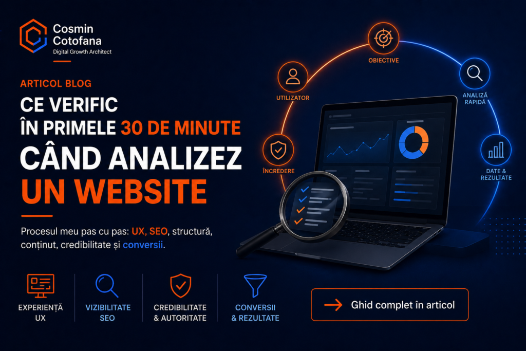 Ce verific în primele 30 de minute când analizez un website