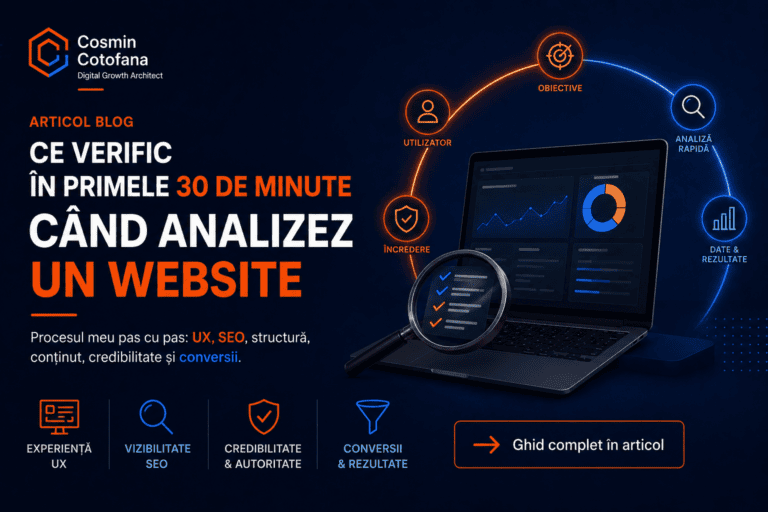 Ce verific în primele 30 de minute când analizez un website